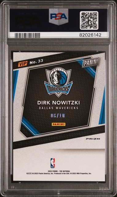2023 Panini National Vip Gold Dirk Nowitzki #33 (Gold) Gem Mt 10 back