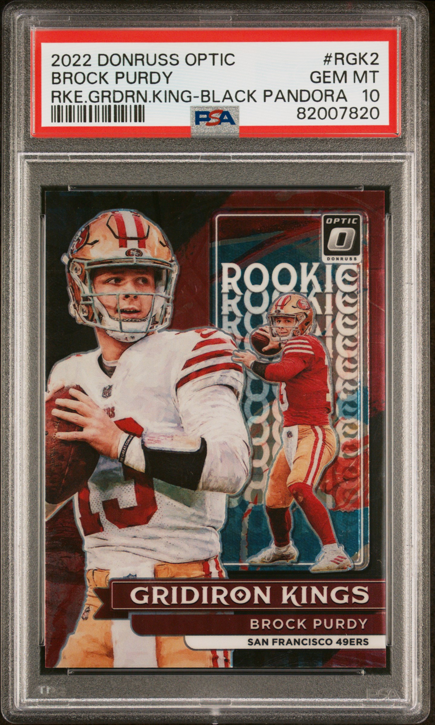 2022 PANINI DONRUSS OPTIC ROOKIE GRIDIRON KINGS #RGK2 BROCK PURDY RKE.GRDRN.KING-BLACK PANDORA