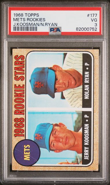 Lot Detail - 1968 Topps Mets Rookies #177 Jerry Koosman/Nolan Ryan Rookie  Card - PSA VG 3 (MC)