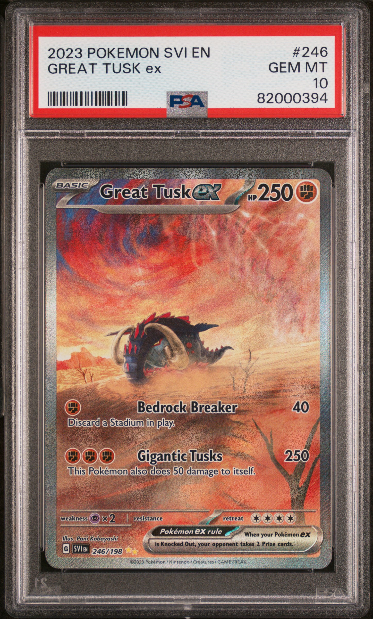 2023 POKEMON SVI EN-SCARLET & VIOLET #246 GREAT TUSK ex SPECIAL ILLUSTRATION RARE