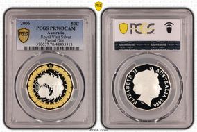 2006 50C Royal Visit Ag Partial Gilt PR70DCAM