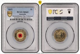 2012 $2 Remembrance Day Colorized MS65