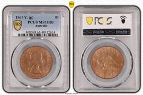 1961 Y. (p) 1D MS65RB