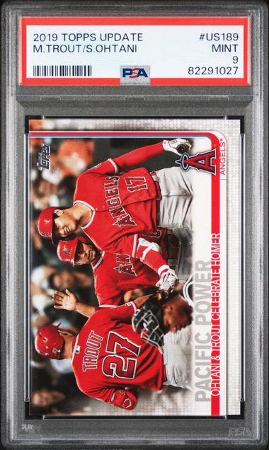 2019 Topps Update #US189 Mike Trout/Shohei Ohtani - PSA MINT 9 on