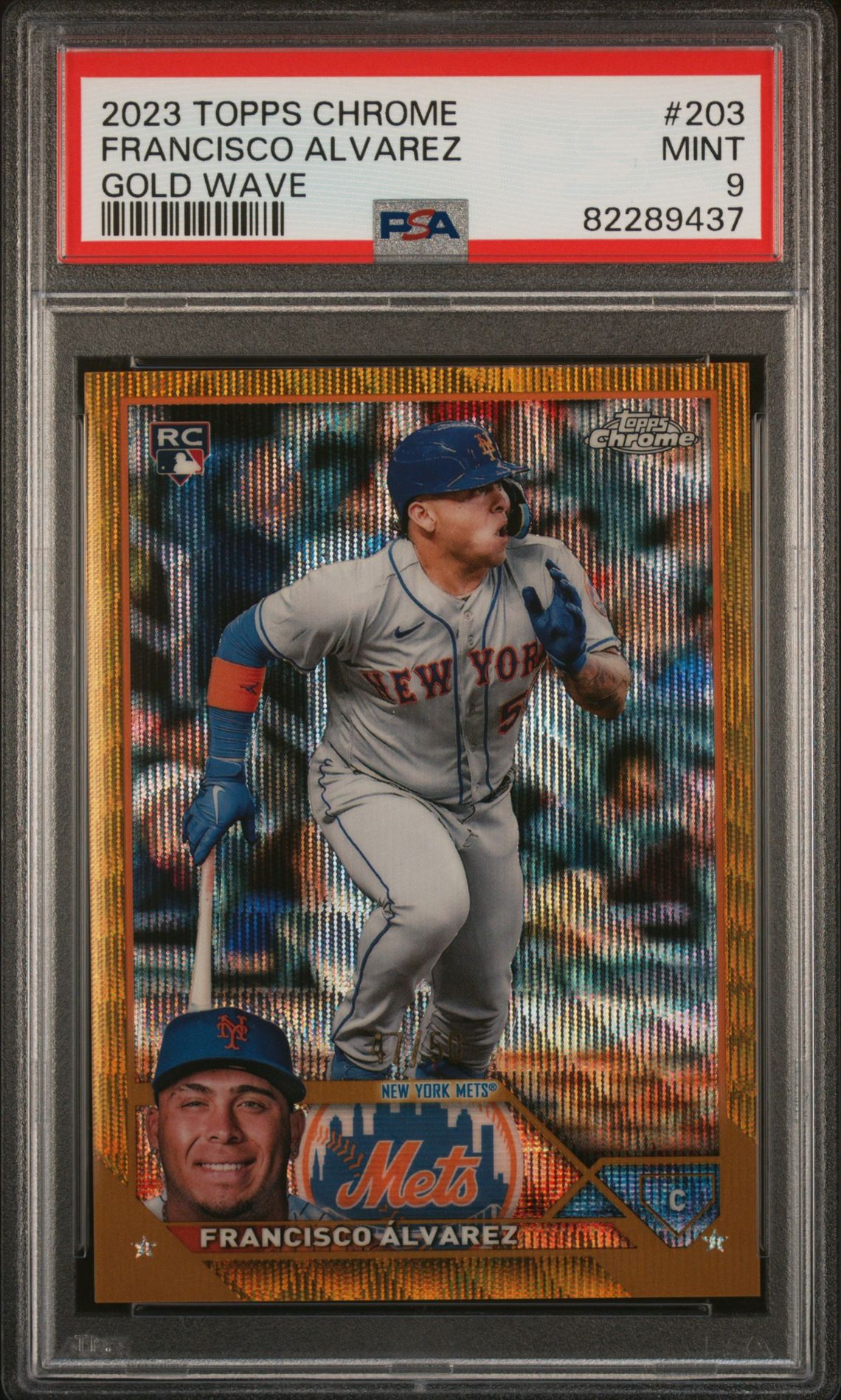 2023 Topps Topps Chrome GOLD WAVE REFRACTOR #203 Francisco Alvarez front
