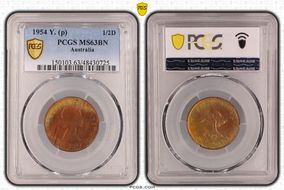 1954 Y. (p) 1/2D MS63BN