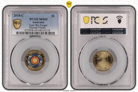 2018-C $2 Lest We Forget Eternal Flame Colorized MS69