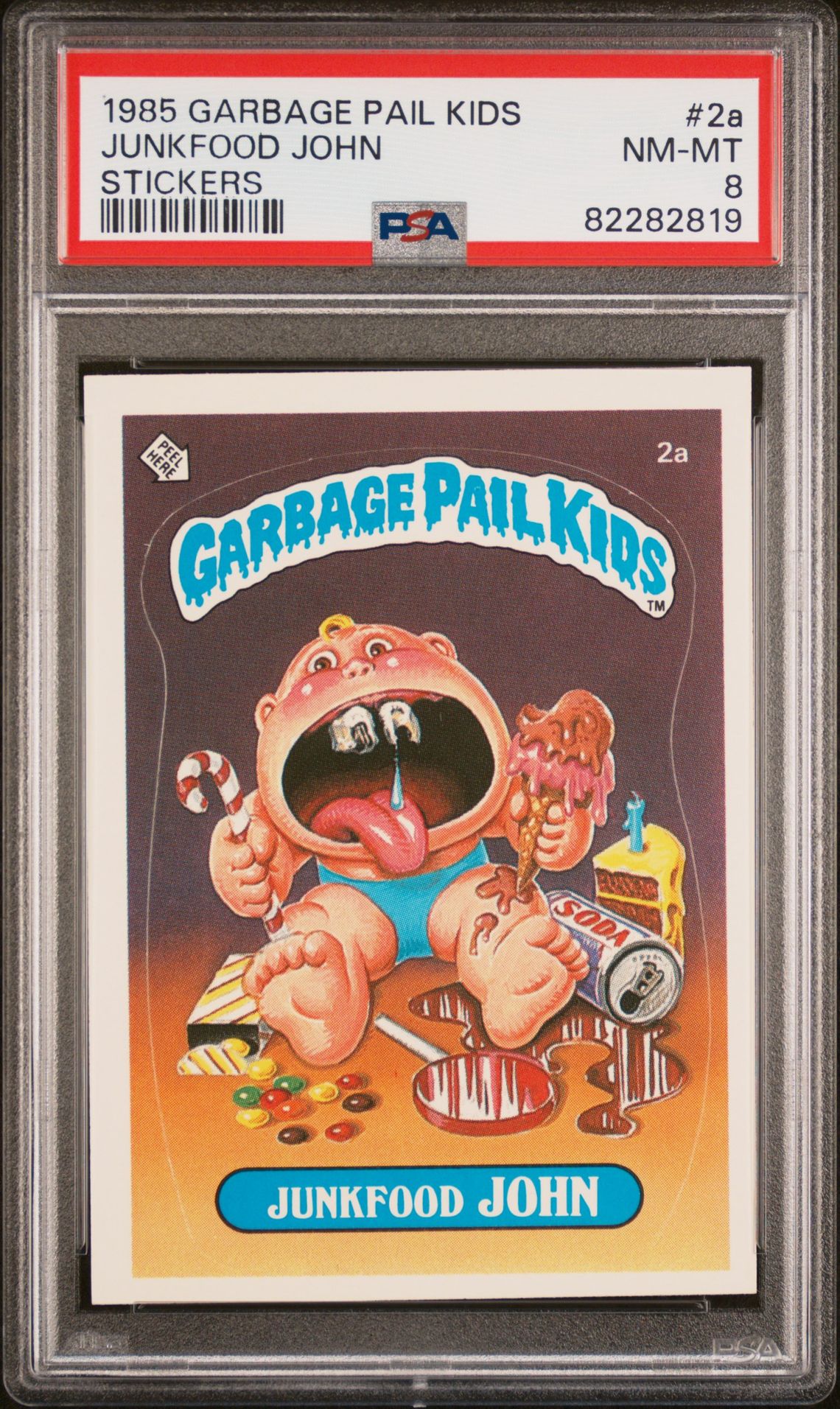 1985 Topps GARBAGE PAIL KIDS STICKERS #2A Junkfood John front