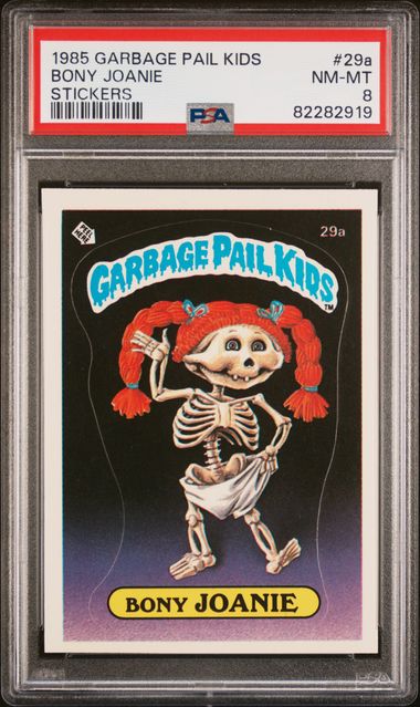 1985 Topps Garbage Pail Kids Series 1 STICKERS #29a Bony Joanie front