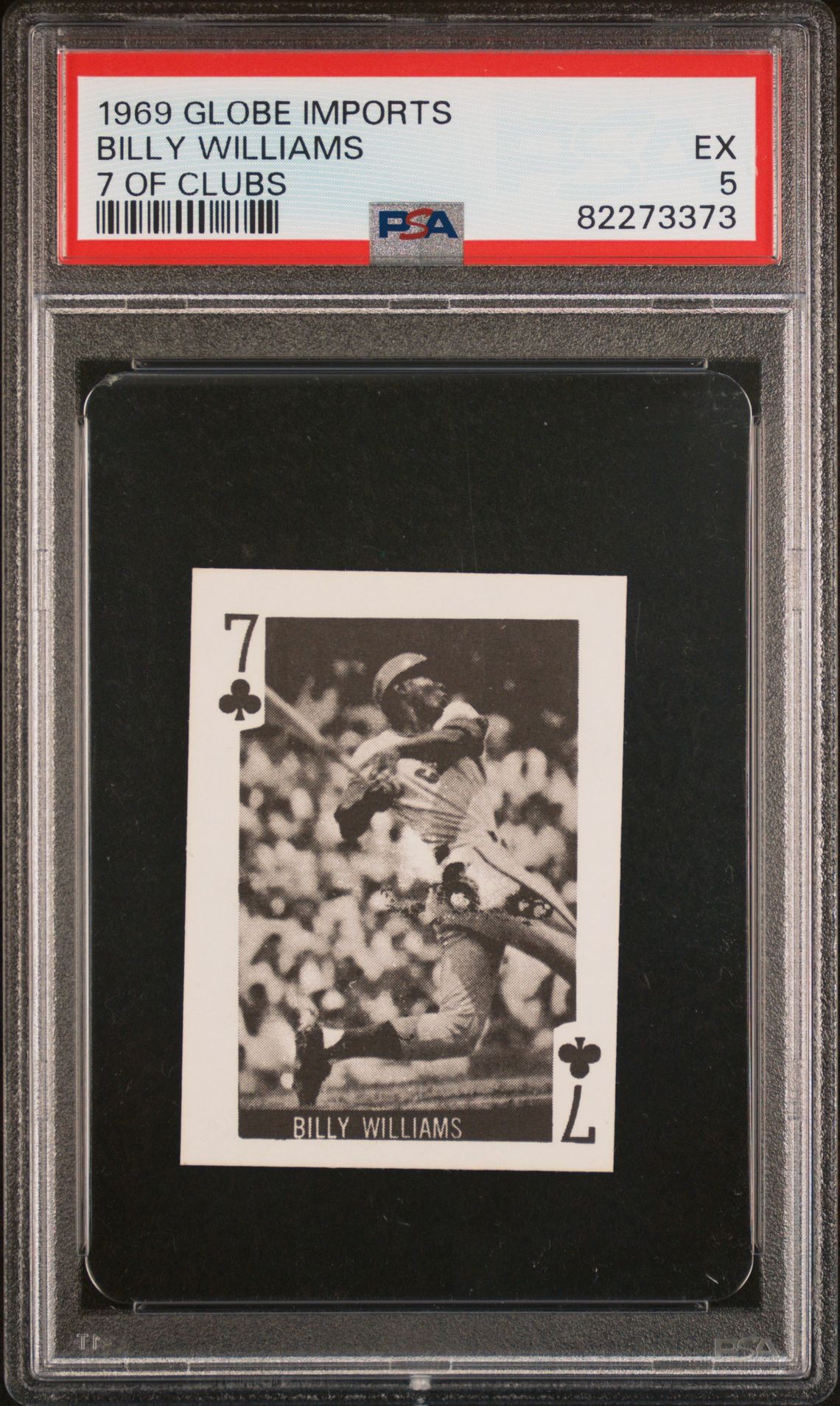 1969 GLOBE IMPORTS PLAYING CARDS 7 OF CLUBS Billy Williams front