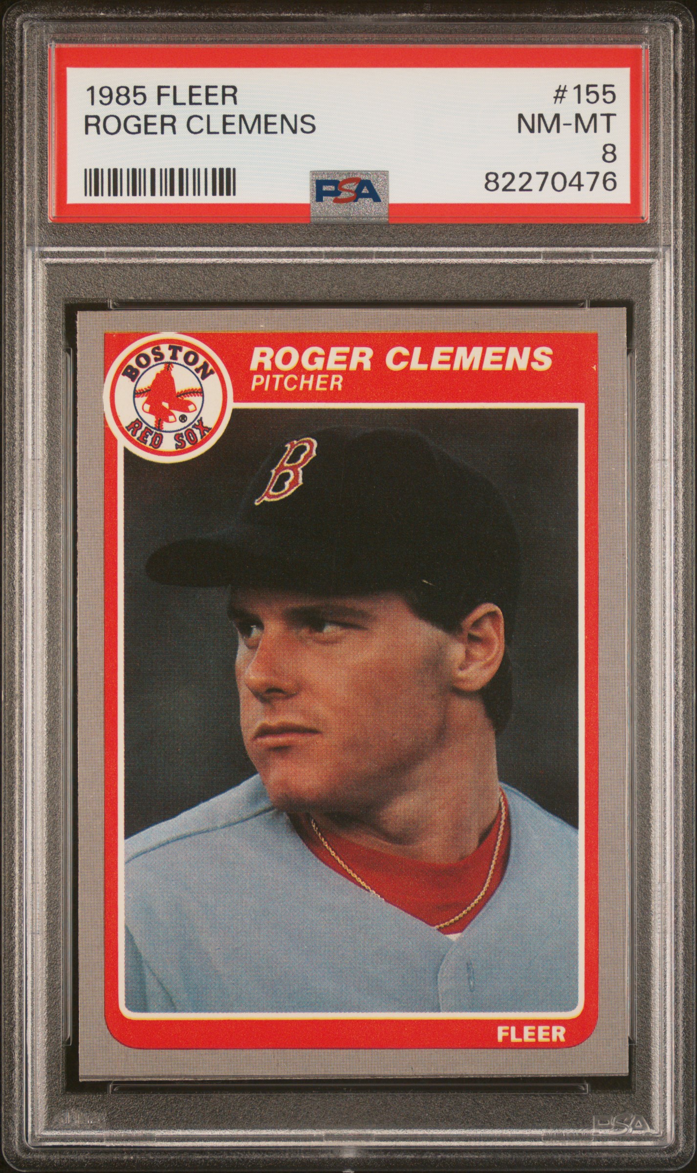 1985 Fleer Roger Clemens #155 Nm-Mt 8 front