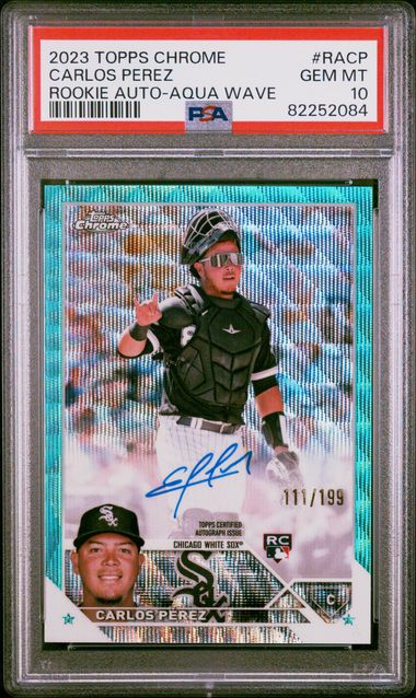 2023 Topps Chrome Rookie Autograph Aqua Wave #RACP Carlos Perez