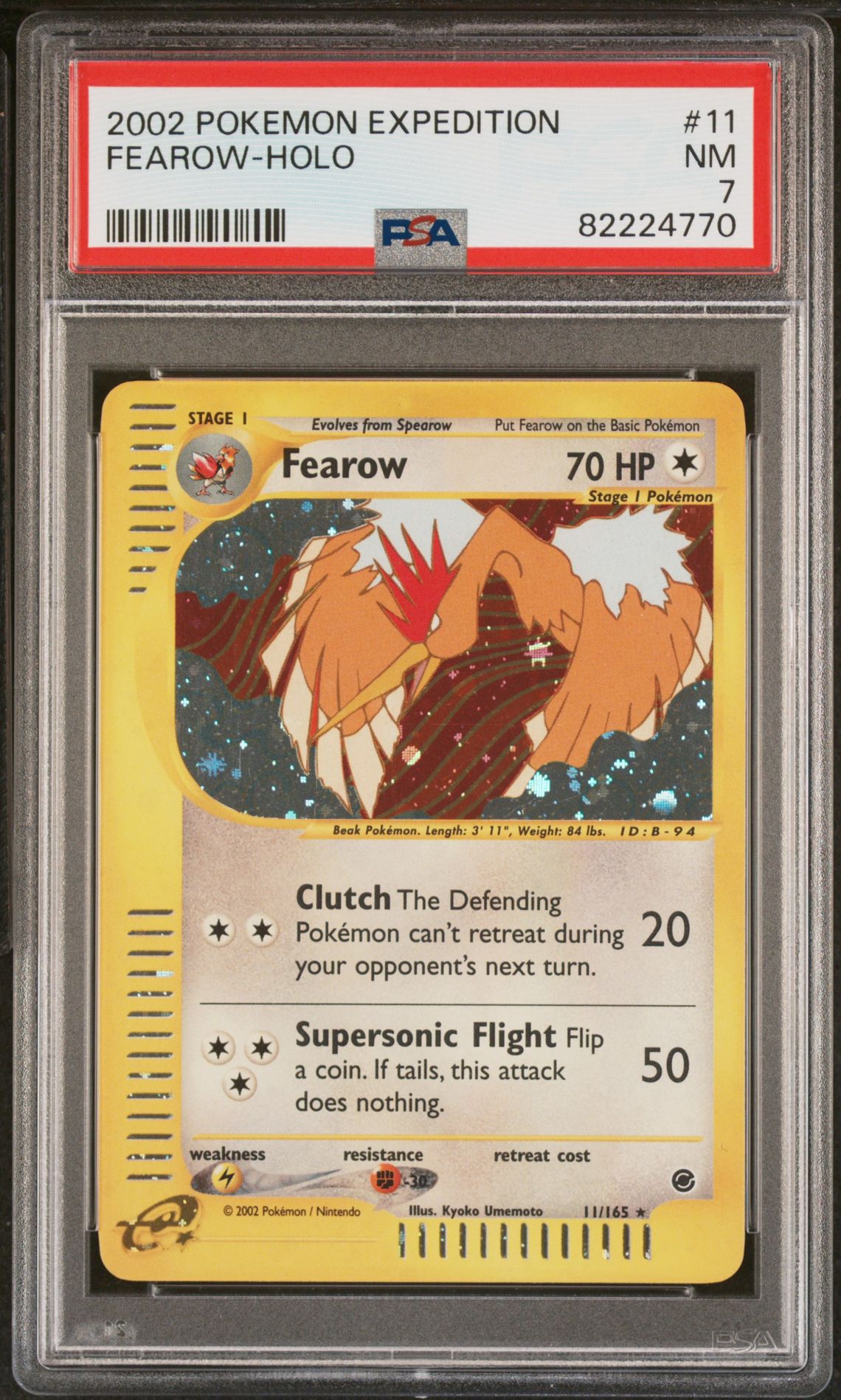 2002 Pokemon POKEMON EXPEDITION #11 Fearow-Holo front