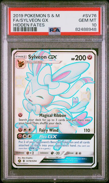 2019 Pokemon Sun & Moon Hidden Fates SV76 Full Art hotsell Sylveon GX PSA 10 Gem Mint