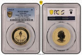 2023-P $1 Anzac Day April 25th Lest We Forget MS69