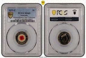 2022-C $2 Remembrance Day Colorized MS69
