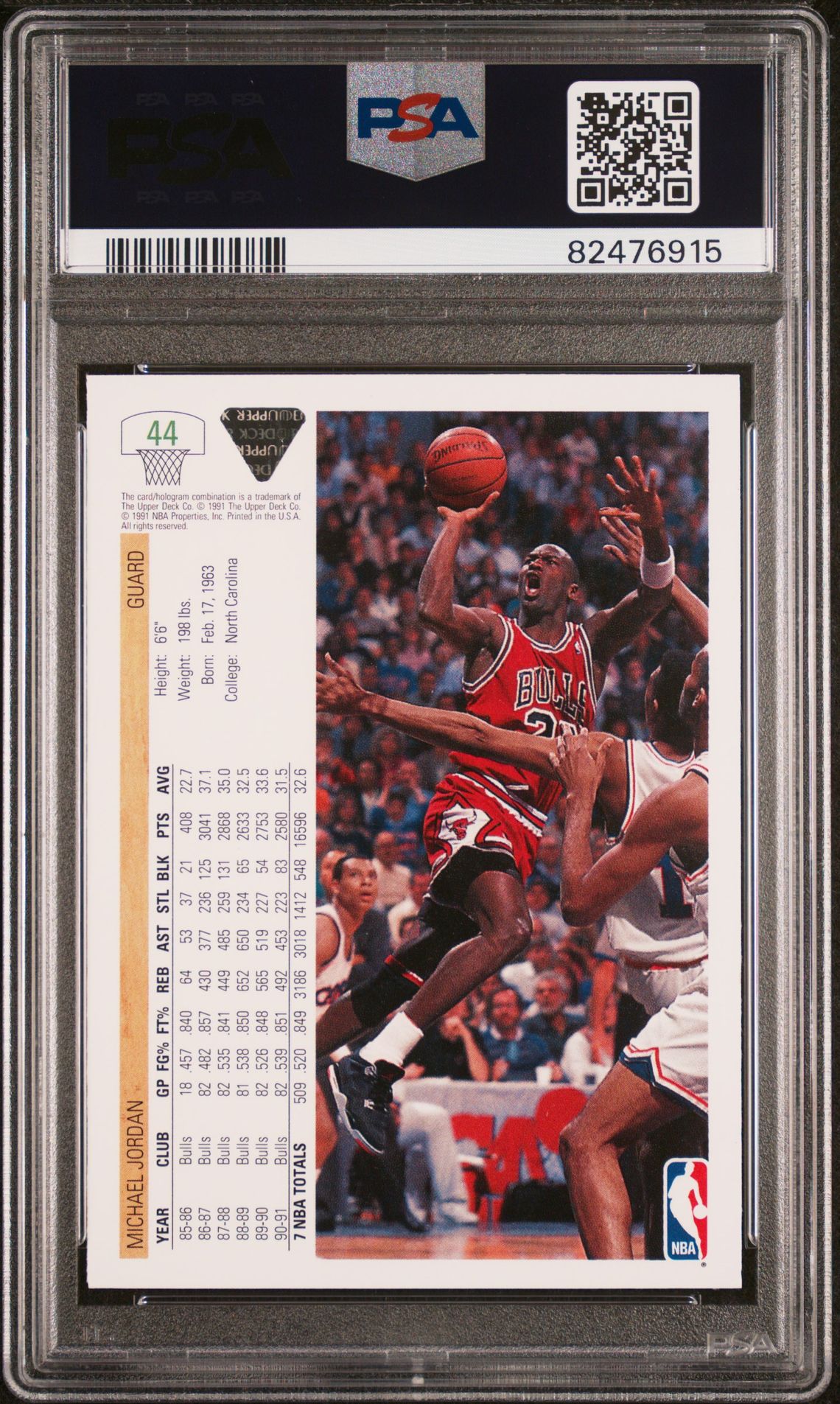 1991 Upper Deck Michael Jordan #44 Ex-Mt 6 back
