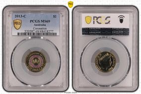 2013-C $2 Coronation Colorized MS69