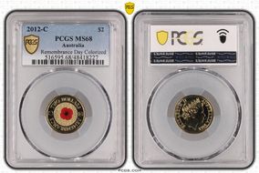 2012-C $2 Remembrance Day Colorized MS68