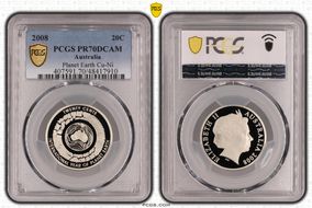 2008 20C Planet Earth Cu-Ni PR70DCAM