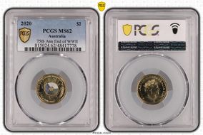 2020 $2 75th Ann End of WWII Colorized MS62