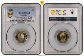 2020 $2 75th Ann End of WWII Colorized MS64