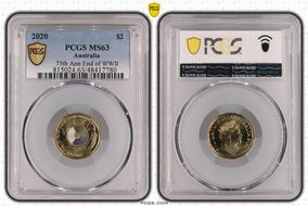 2020 $2 75th Ann End of WWII Colorized MS63