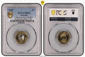 2020 $2 75th Ann End of WWII Colorized MS63