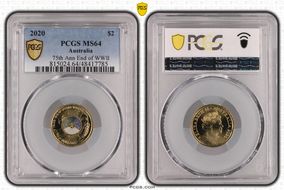 2020 $2 75th Ann End of WWII Colorized MS64