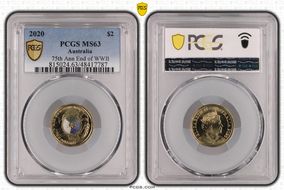 2020 $2 75th Ann End of WWII Colorized MS63