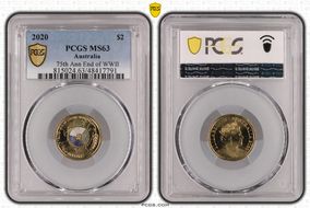 2020 $2 75th Ann End of WWII Colorized MS63