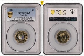 2020 $2 75th Ann End of WWII Colorized MS63