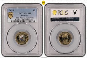 2020 $2 75th Ann End of WWII Colorized MS65