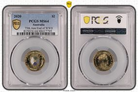 2020 $2 75th Ann End of WWII Colorized MS64