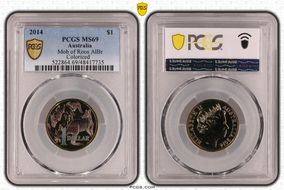 2014 $1 Mob of Roos AlBr Colorized MS69