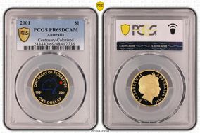 2001 $1 Centenary-Colorized PR69DCAM