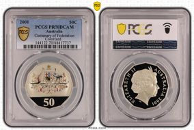 2001 50C Centenary of Federation Colorized PR70DCAM