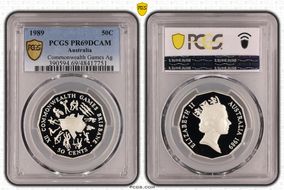 1989 50C Commonwealth Games Ag PR69DCAM