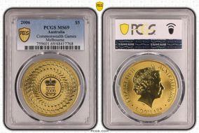 2006 $5 Commonwealth Games Melbourne MS69