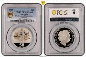 2001 50C Centenary of Federation Colorized PR70DCAM