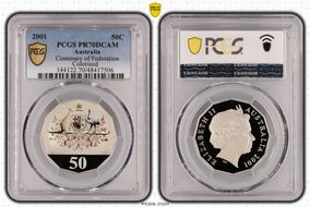 2001 50C Centenary of Federation Colorized PR70DCAM