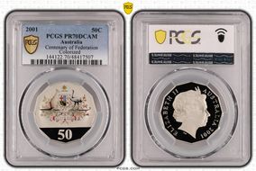 2001 50C Centenary of Federation Colorized PR70DCAM