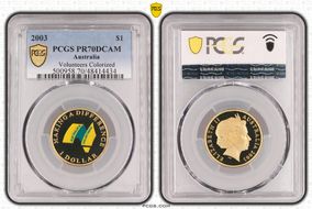 2003 $1 Volunteers Colorized PR70DCAM