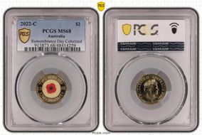 2022-C $2 Remembrance Day Colorized MS68