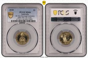 2018 $2 50 Yrs Decimal Currency 30th Ann. $2 Coin MS66