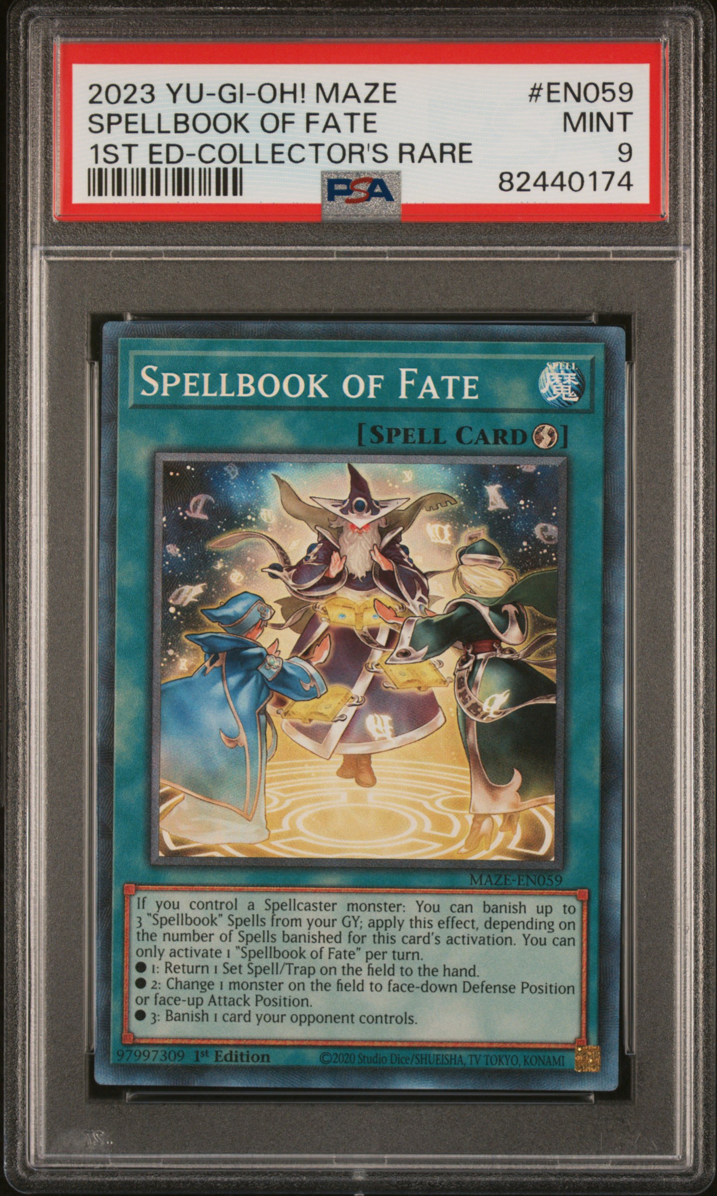 2023 #EN059 Spellbook of Fate PSA 9 YU-GI-Oh! Maze of Memories