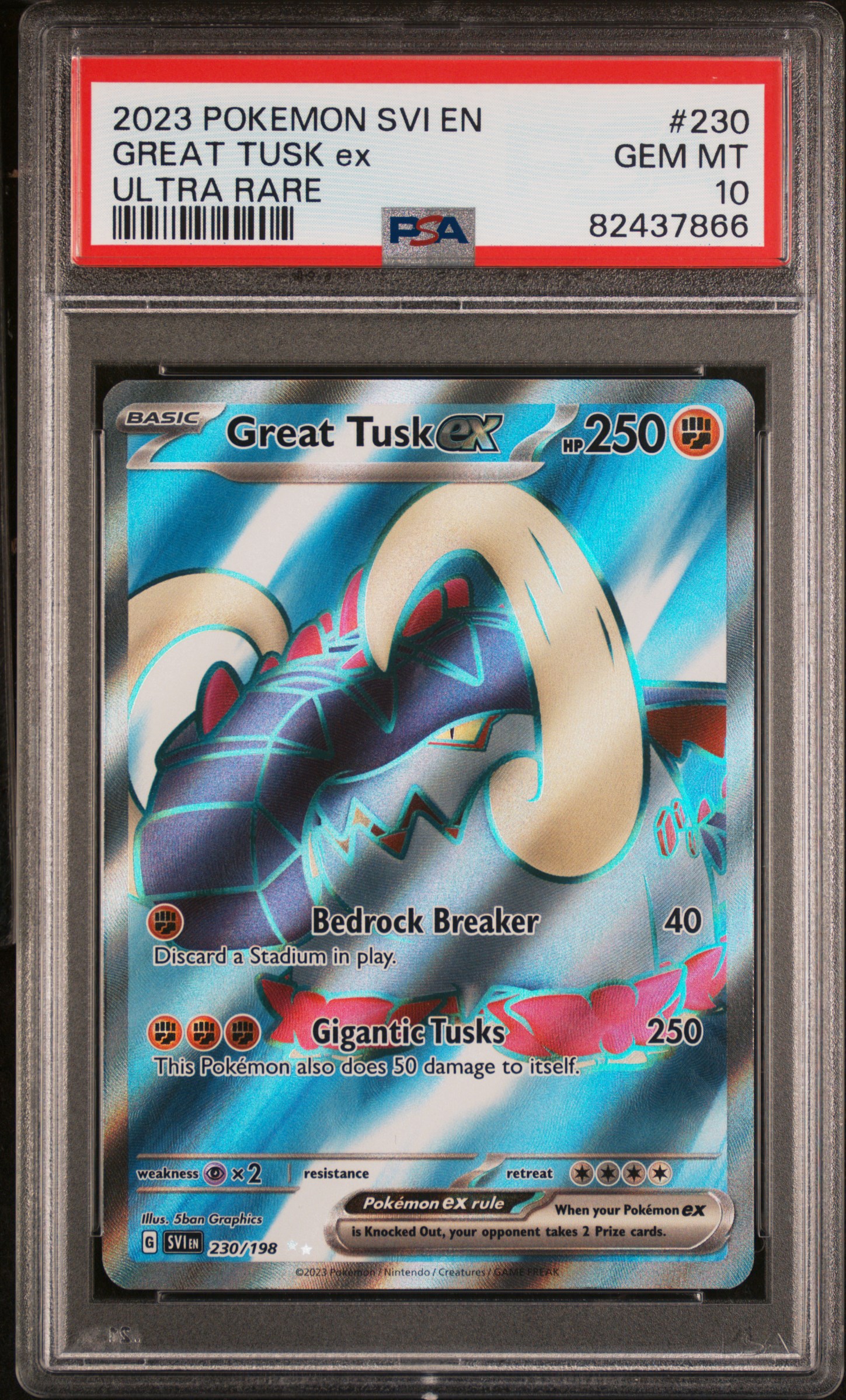 Great Tusk ex 2023 Scarlet & Violet #230/198 Ultra Rare (Full Art ...