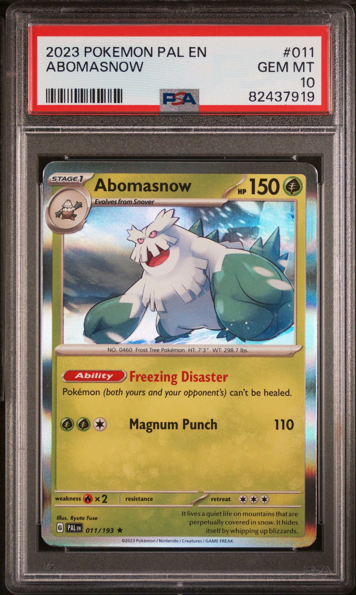 2023 Pokemon Pal En-Paldea Evolved #011 Abomasnow – PSA GEM MT 10