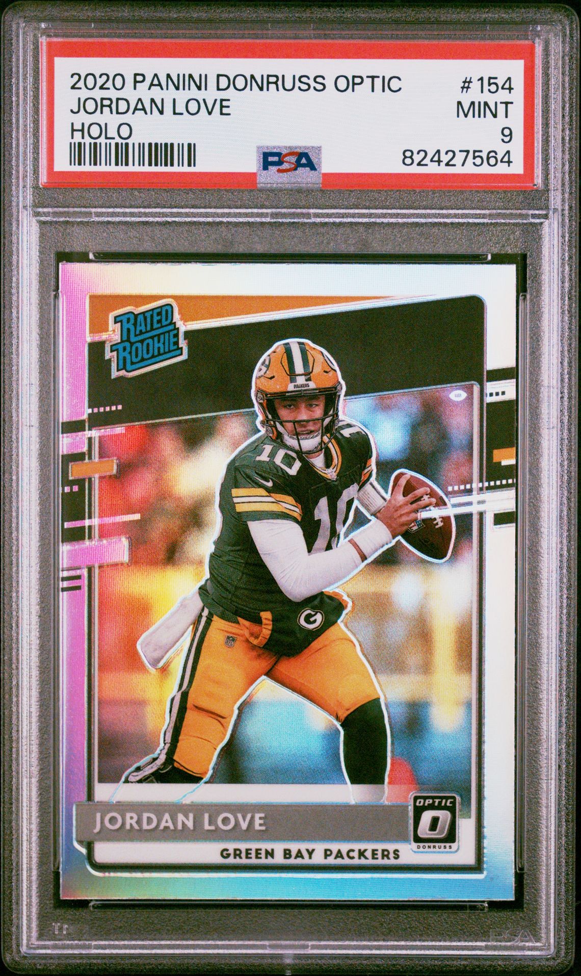 2020 Panini Donruss Optic Jordan Love #154 (Holo) Mint 9 front