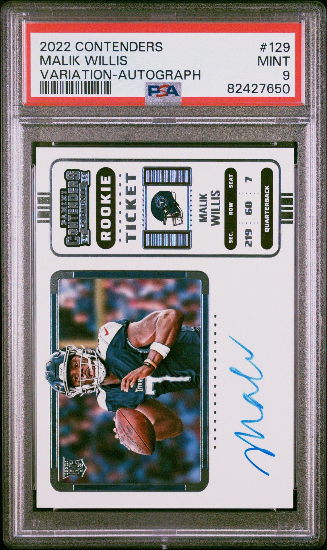 2022 Panini Contenders Malik Willis #129 (Variation-Autograph) Mint 9 front